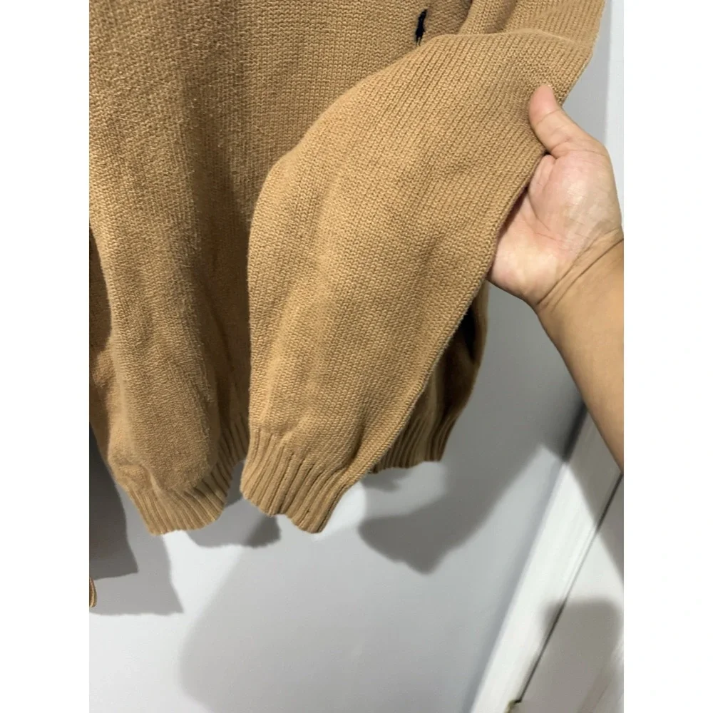 Ralph Lauren Polo Vintage XL‎ TAN Sweater 100% Cotton